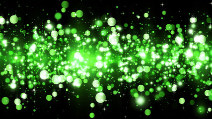 Background with green glitter particles. Beautiful holiday background template for premium design....