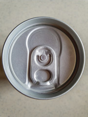 beverage can isolated on blurred background