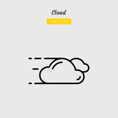 line icon symbol, weather forecast, climate, cloud, windy, Isolated flat outline vector design