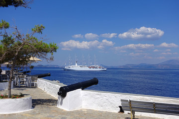 Photo from picturesque port and village of Hydra island, Saronic gulf, Greece © aerial-drone