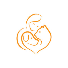 Obraz premium Pet care logo.