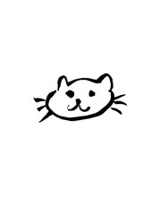 猫　イラスト　筆文字　手描き