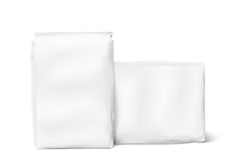 High realistic clean vertical bag mockup. Front view. Vector illustration isolated on white background. Easy to use for presentation your product, idea, promo, design. EPS10