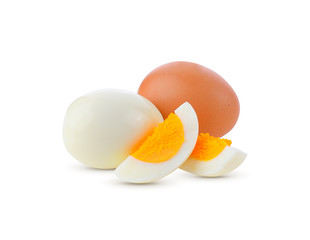 boiled egg on white background