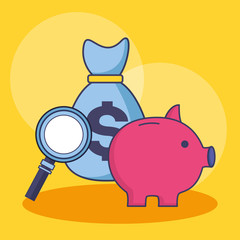 Money and financial icon set design