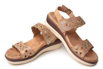 Naklejka premium Pair of woman's summer sandals