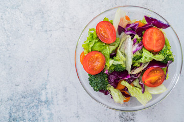 A bowl of fresh vegetable salad