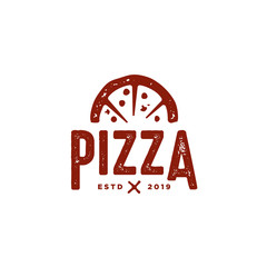 Vintage pizza logo template - obrazy, fototapety, plakaty