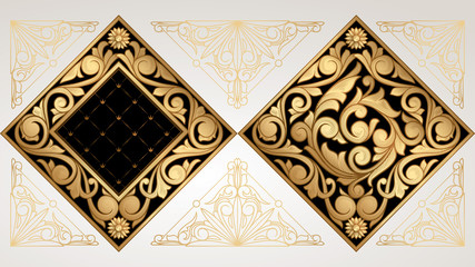 Golden ornate decorative design card