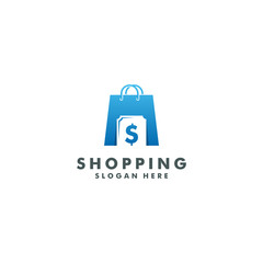 Shop and shopping logo template - vector