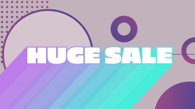 Huge sale graphic and circles on grey background
