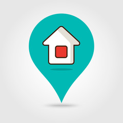 Map pointer vector icon. Home location icon
