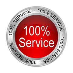 100% Service button - 3D illustration