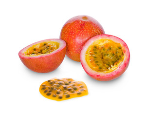 passion fruit on white background.