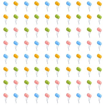 Festive Colorful Balloon Birthday Seamless Pattern