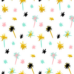 Fototapeta na wymiar Funky Fireworks Seamless Pattern