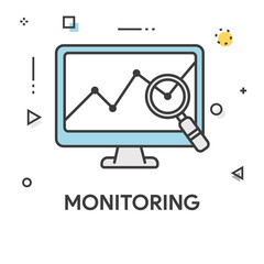Monitoring Colored Line Icon