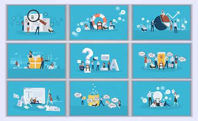 Collection of flat design illustration- Business concept