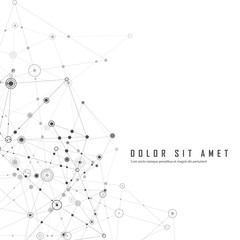 Abstract polygonal background. Geometrical design with connecting dots and lines