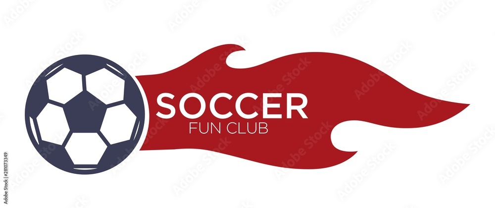 Wall mural soccer or football isolated icon with lettering ball on fire