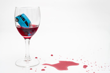 Concept picture of traffic accident caused by drunk driving
