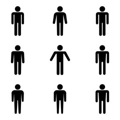 Set of stick figures, vector illustration.