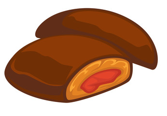 Strawberry and chocolate cookies dessert isolated dish