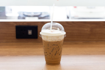 Iced coffee in coffee shop