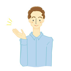 シャツを着た男性のいらうと　案内