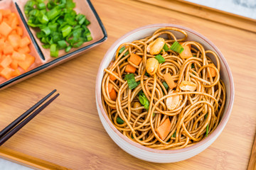 Close-up of Hot and Dry Noodles for Famous Snacks in Wuhan, China