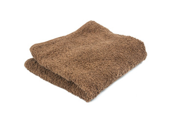 Fototapeta na wymiar brown bath towel isolated on white background