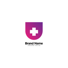Hospital sign cross logo design inspiration