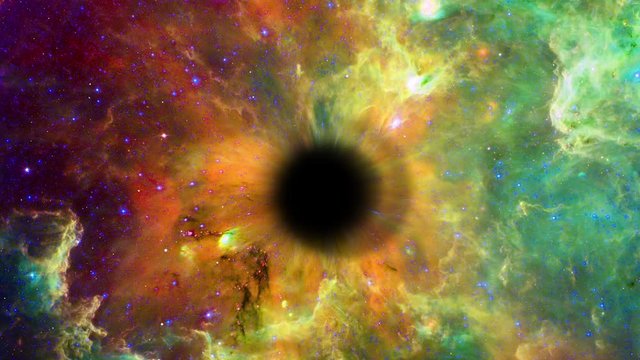 Animation of a black hole swallowing space and time. Elements of this media furnished by NASA.