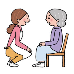 施設 送迎 車椅子 シニア女性 介護士 イラスト Aged Wall Mural Ag Matsu