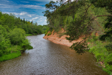 Fototapeta na wymiar The River Cheptsa. Debesskaya district, Udmurt Republic, Russia