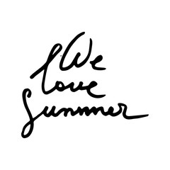 Hand drawn ink grunge design. Summer print or design with lettering. Cards, tags, t-shirts