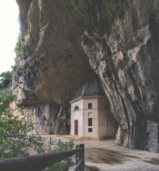 Fototapeta na wymiar church inside cave - Italy - Marche - Valadier temple church near Frasassi caves in Genga Ancona