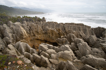 Pancake rocks and blowholes, Punakaiki New zealand.