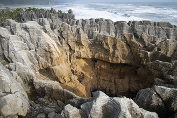 Pancake rocks and blowholes, Punakaiki New zealand.