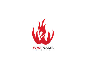 Fire flame logo template icon
