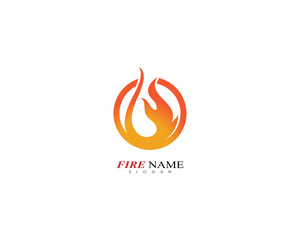 Fire flame logo template icon