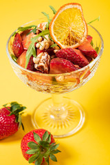 strawberry dessert in the bowl