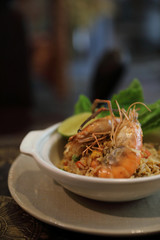 Fried rice with shrimp , Traditional Thai food