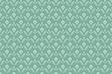 Elegant Damask Floral Vector Seamless Pattern. Decorative Flower Illustration. Abstract Art Deco Background.