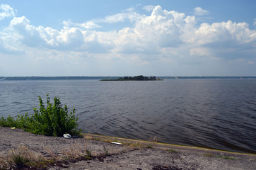 Storage pool of hydroelectric station. After Chernobyl disaster - collection active sediments. Near...