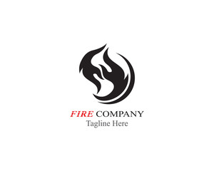 Fire flame logo template vector black
