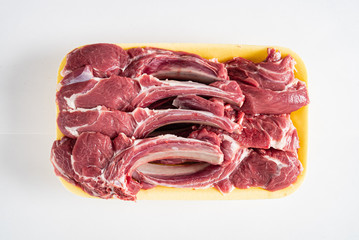 mutton brisket on the white background