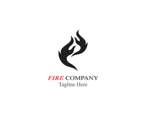 Fire flame logo template vector black