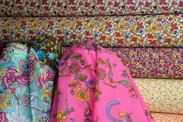 set of fabric in the store