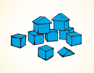 Children's cubes. Vector drawing